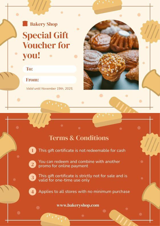 bakery gift certificate template