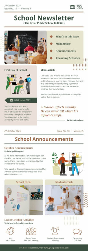 School Classroom Newsletter