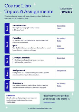 Simple Course Plan & Schedule