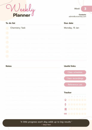 Abstract Weekly Planner