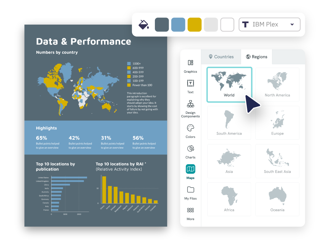 piktochart map maker with custom color