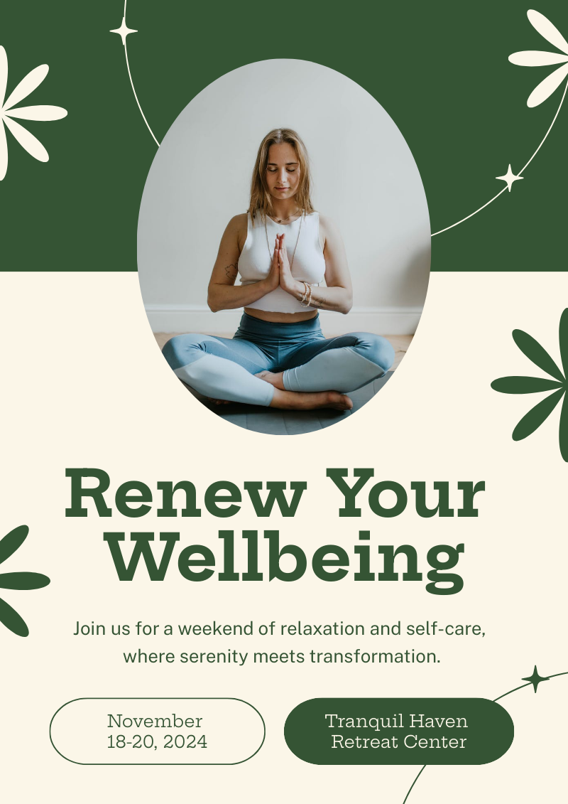 wellness weekend event poster template by piktochart ai