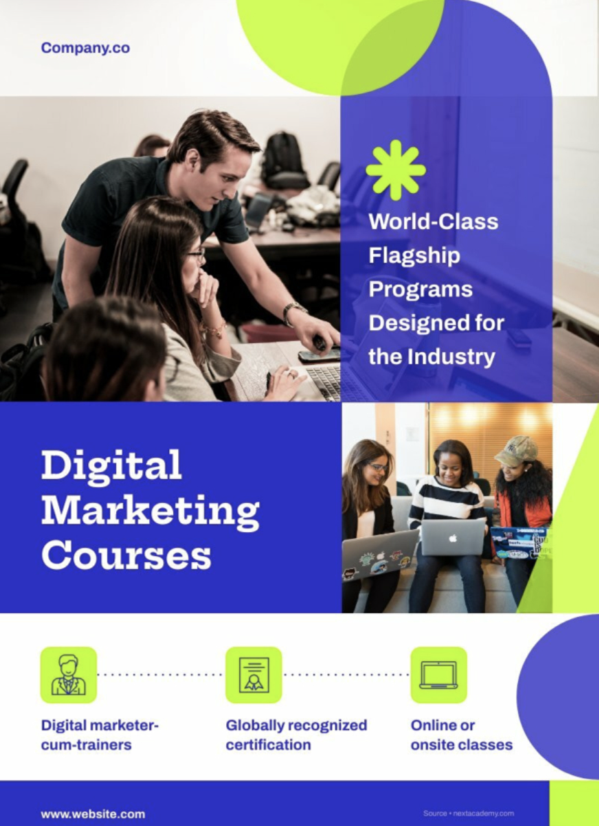 digital marketing courses flyer