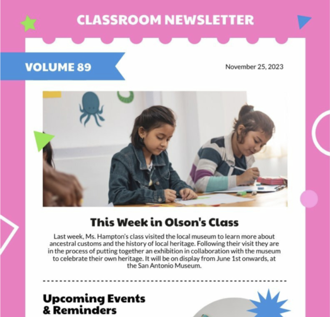 classroom newsletter template